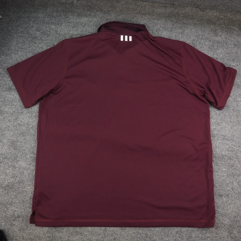 Mississippi State Polo Shirt Mens 2XL Adidas Red Maroon Walking Bulldogs Vintage